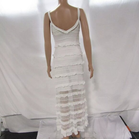 NEW SANDRO Womens Two Layer Jessie Knit Maxi Dress White Size 6 - Picture 7 of 12